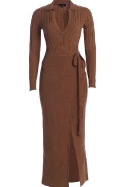 JLUXLABEL Chocolate Emma Knit Maxi Dress