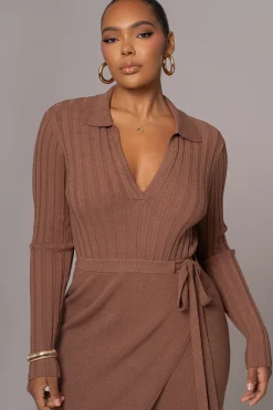 JLUXLABEL Chocolate Emma Knit Maxi Dress