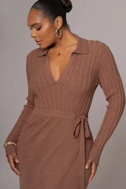 JLUXLABEL Chocolate Emma Knit Maxi Dress