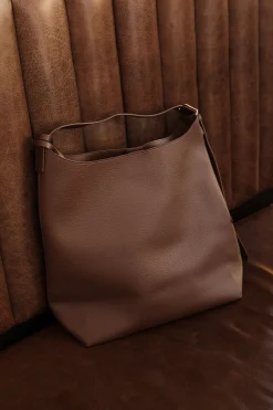 JLUXLABEL Chocolate Faux Leather Bag Set