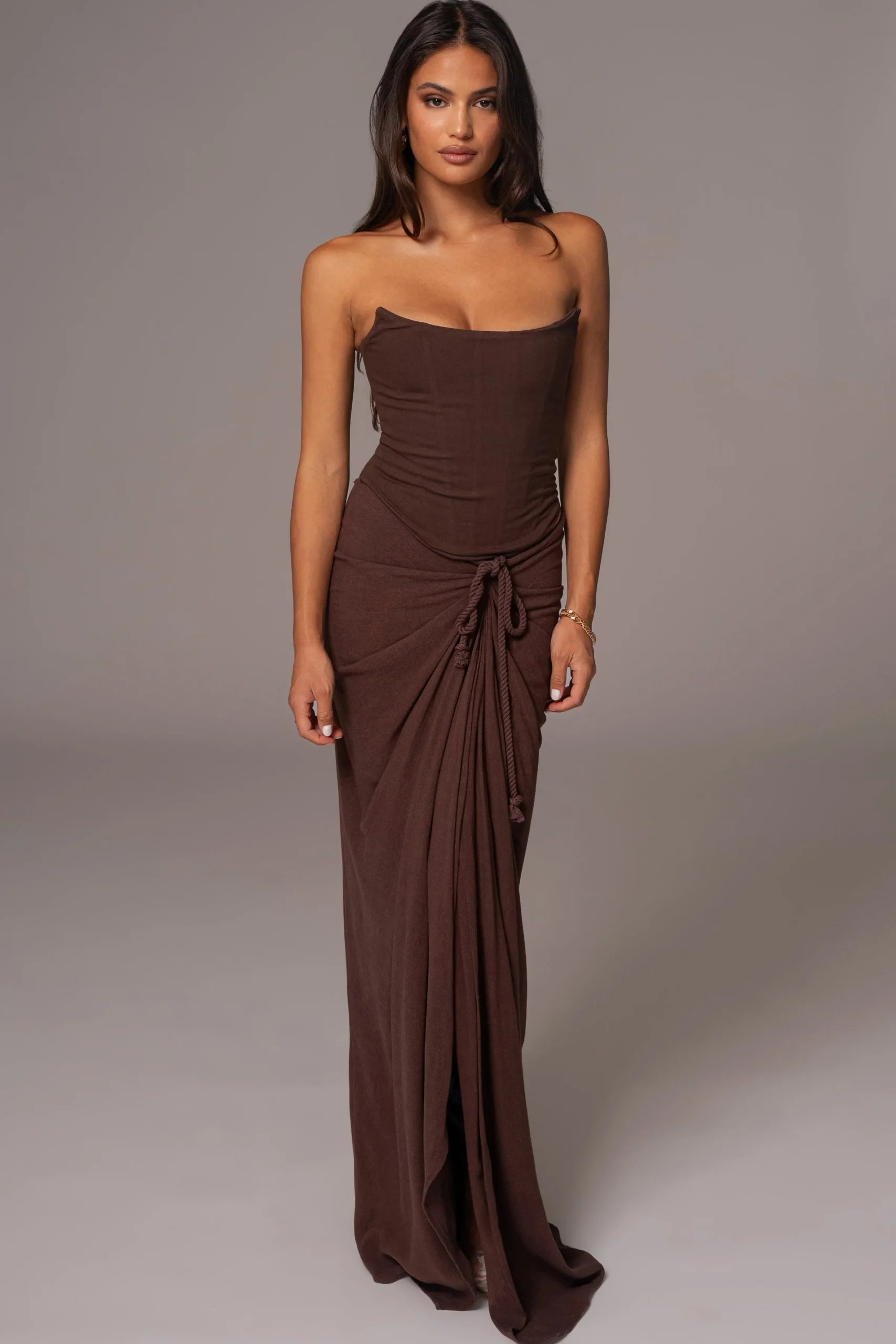 JLUXLABEL Chocolate Fenix Reversible Linen Corset