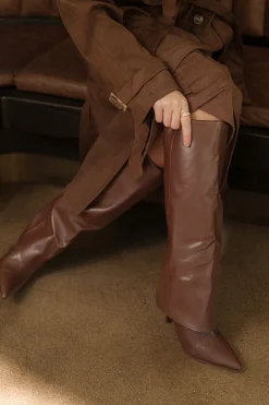 JLUXLABEL Chocolate Passage Faux Leather Boots