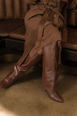 JLUXLABEL Chocolate Passage Faux Leather Boots