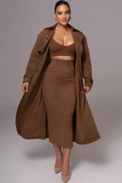 JLUXLABEL Chocolate Phoenix Suede Skirt