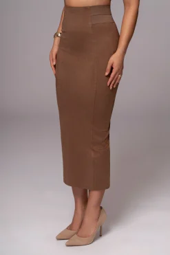 JLUXLABEL Chocolate Phoenix Suede Skirt