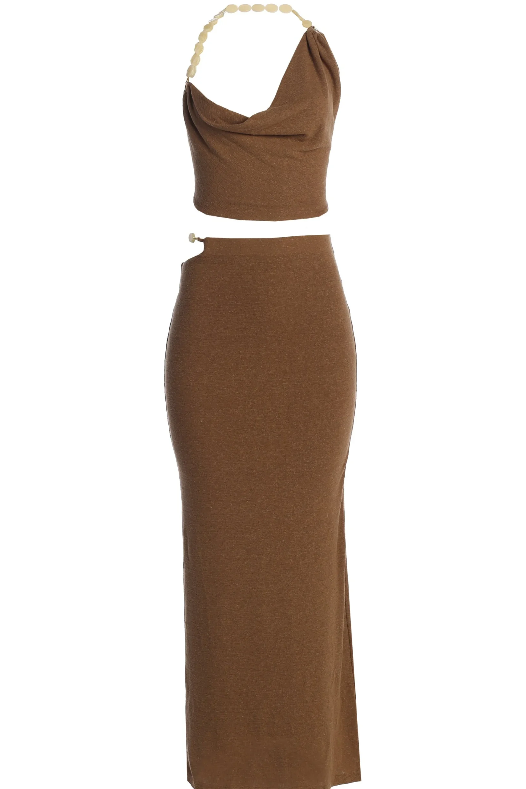 JLUXLABEL Chocolate Skye Knit Skirt Set