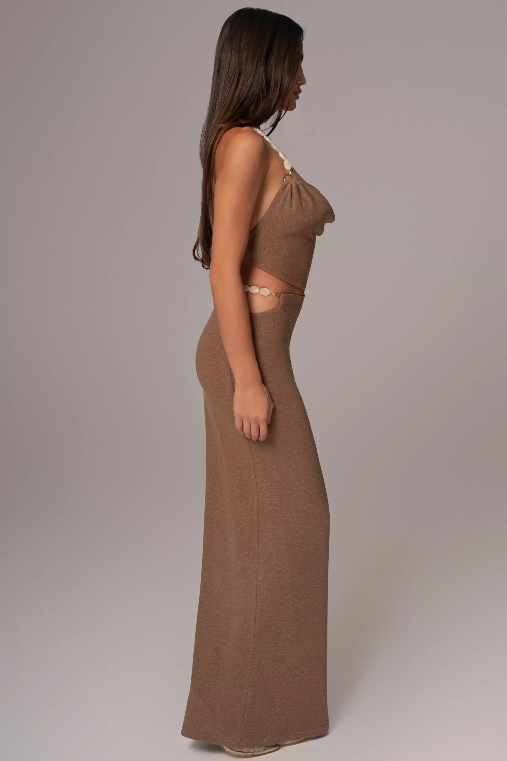 JLUXLABEL Chocolate Skye Knit Skirt Set