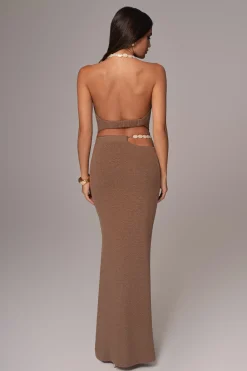 JLUXLABEL Chocolate Skye Knit Skirt Set