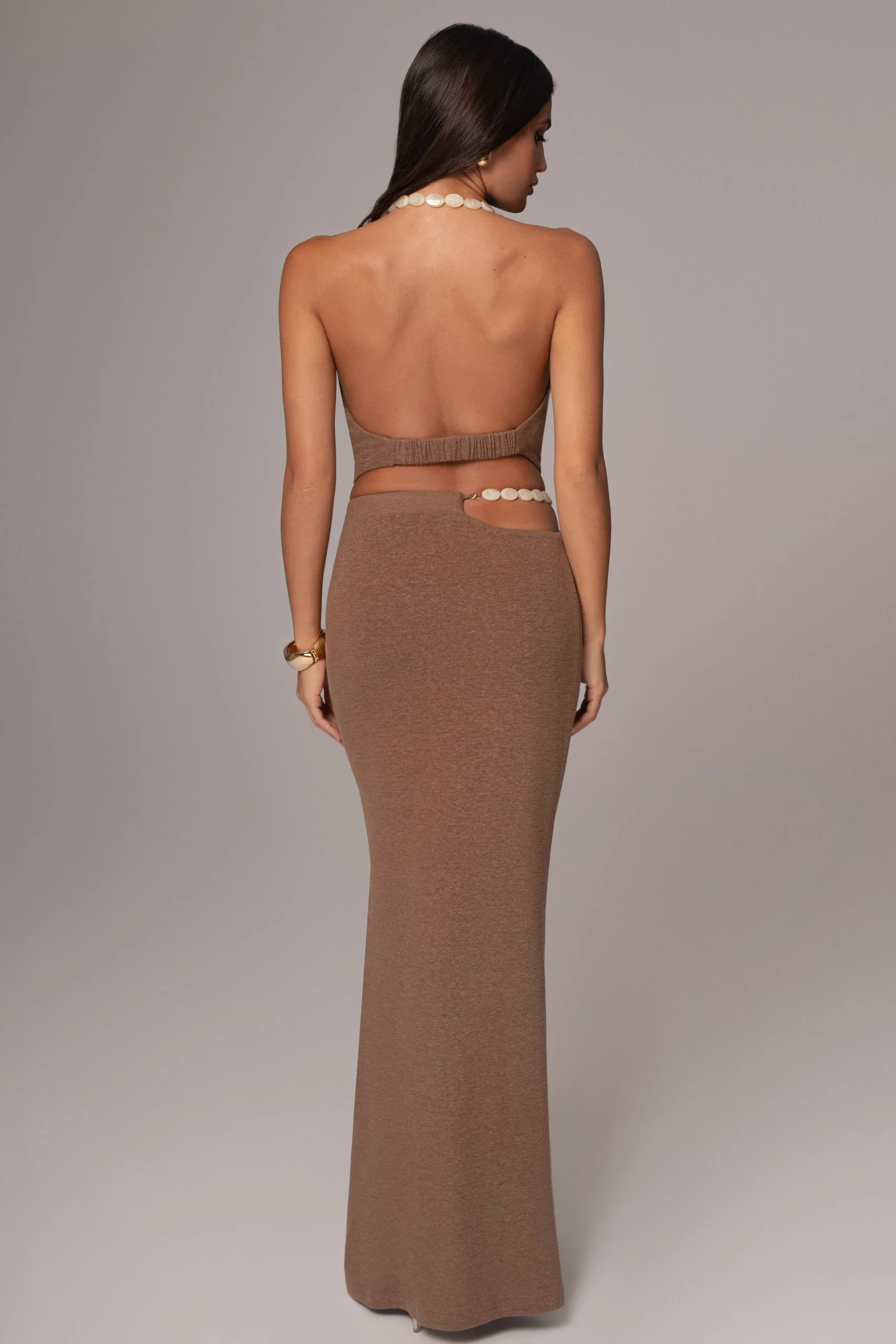 JLUXLABEL Chocolate Skye Knit Skirt Set