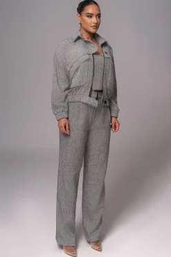 JLUXLABEL Classic Herringbone Bomber Jacket