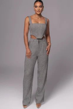 JLUXLABEL Classic Herringbone Corset Top