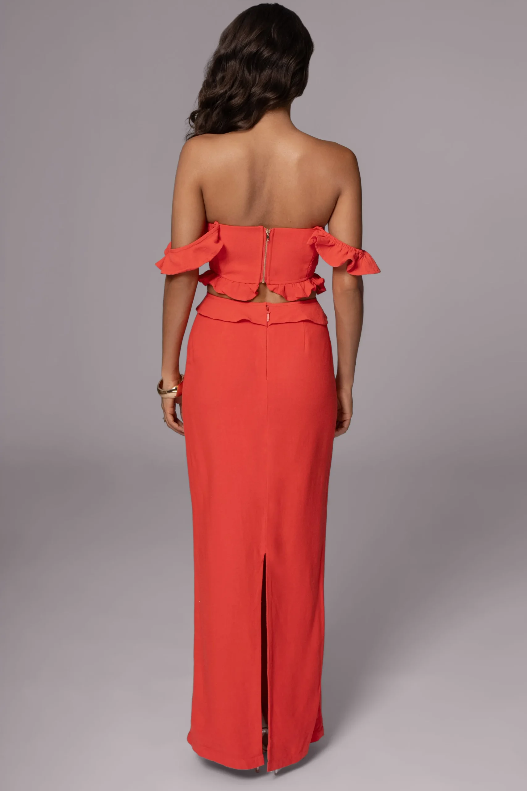 JLUXLABEL Coral Brighter Days Linen Maxi Dress