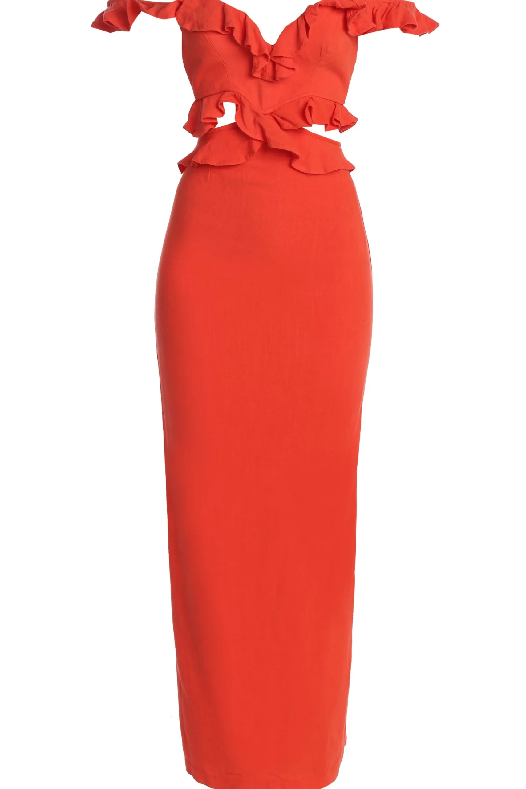 JLUXLABEL Coral Brighter Days Linen Maxi Dress