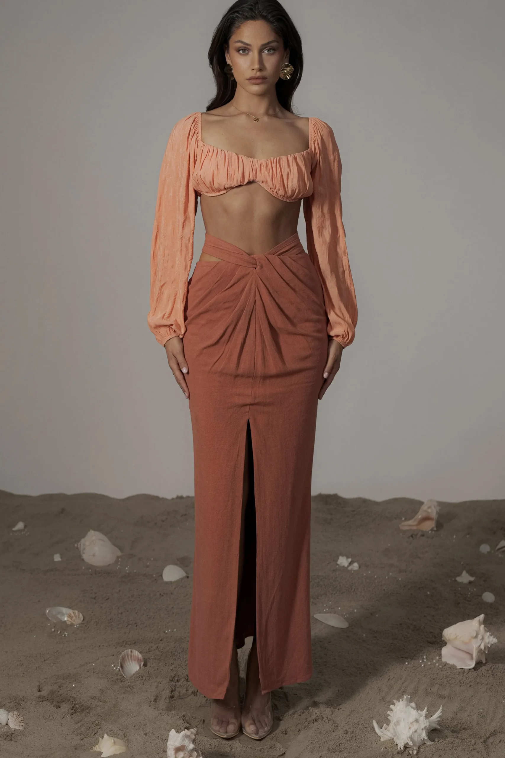 JLUXLABEL Coral Carey Long Sleeve Top