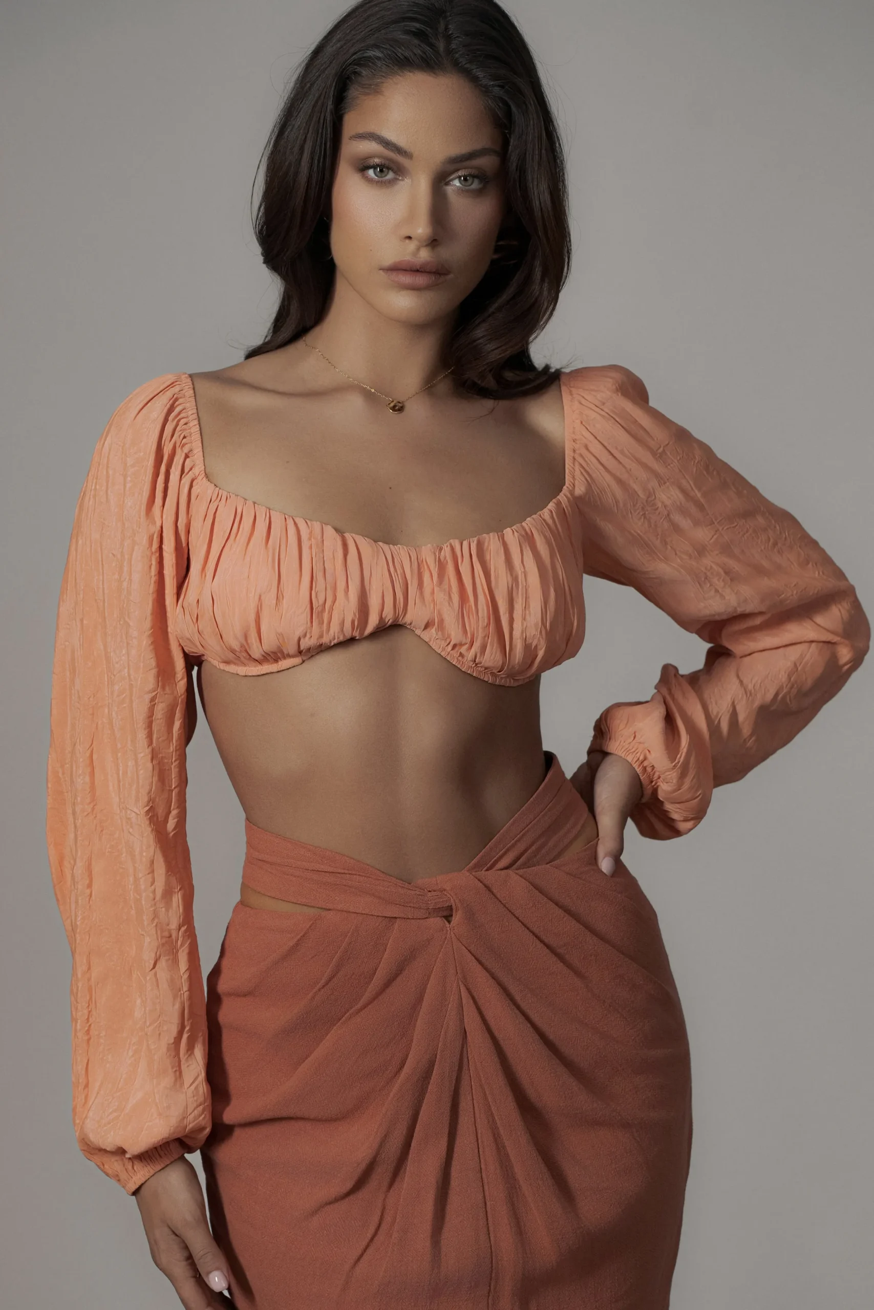 JLUXLABEL Coral Carey Long Sleeve Top