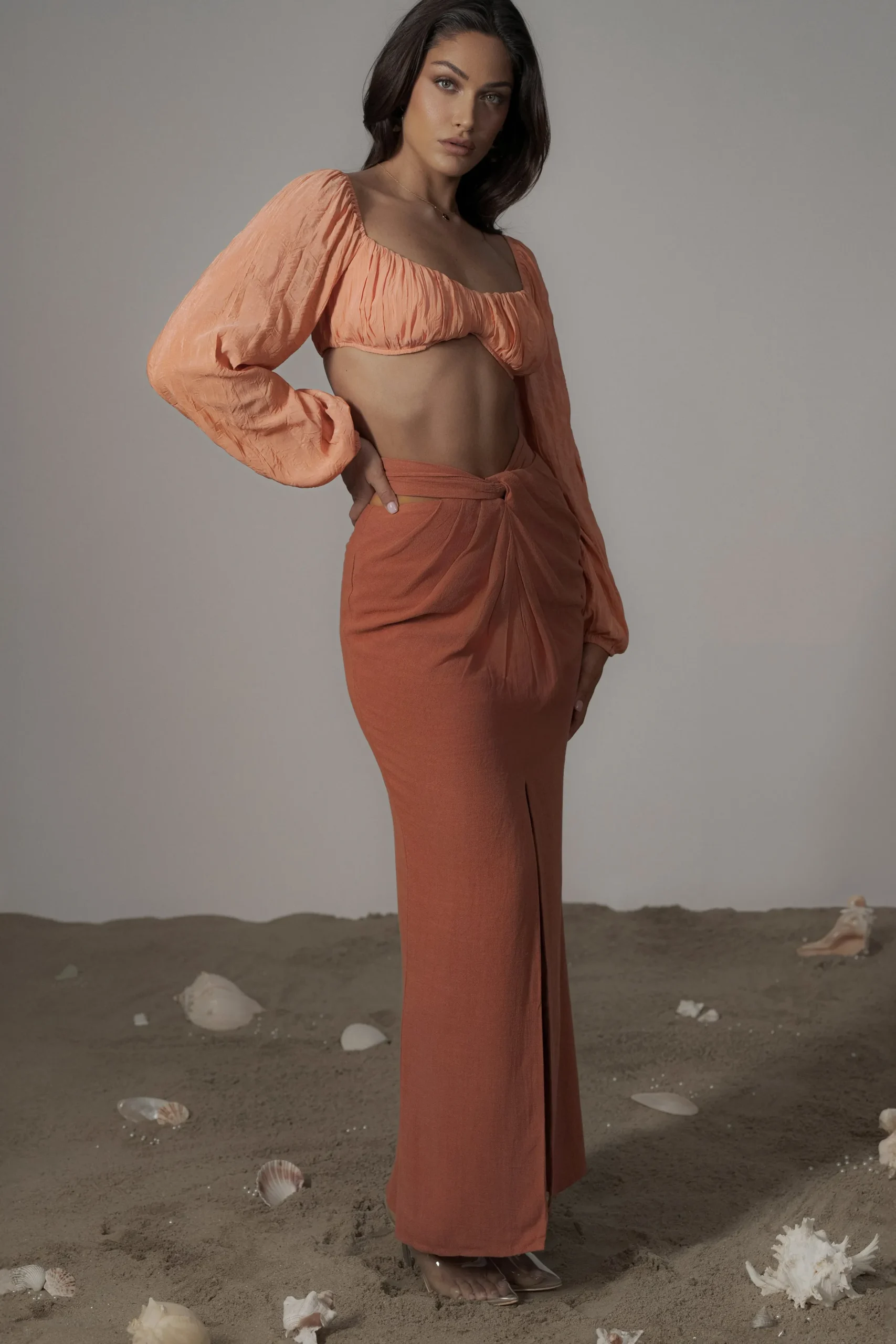 JLUXLABEL Coral Carey Long Sleeve Top