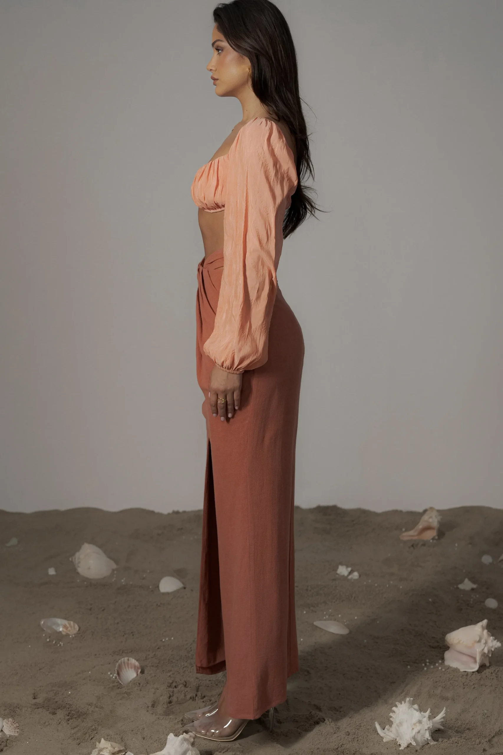JLUXLABEL Coral Carey Long Sleeve Top