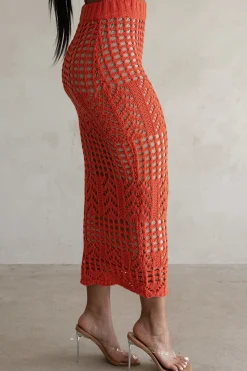 JLUXLABEL Coral Caribbean Skies Skirt Set