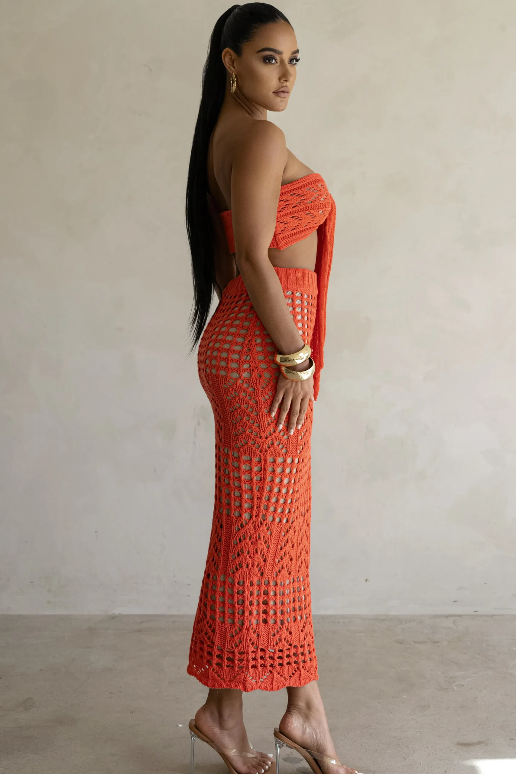 JLUXLABEL Coral Caribbean Skies Skirt Set