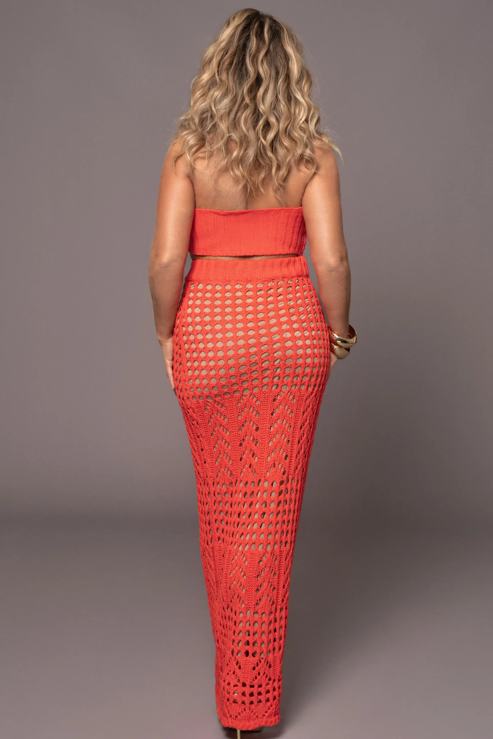 JLUXLABEL Coral Caribbean Skies Skirt Set