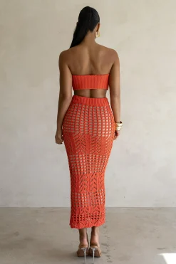 JLUXLABEL Coral Caribbean Skies Skirt Set