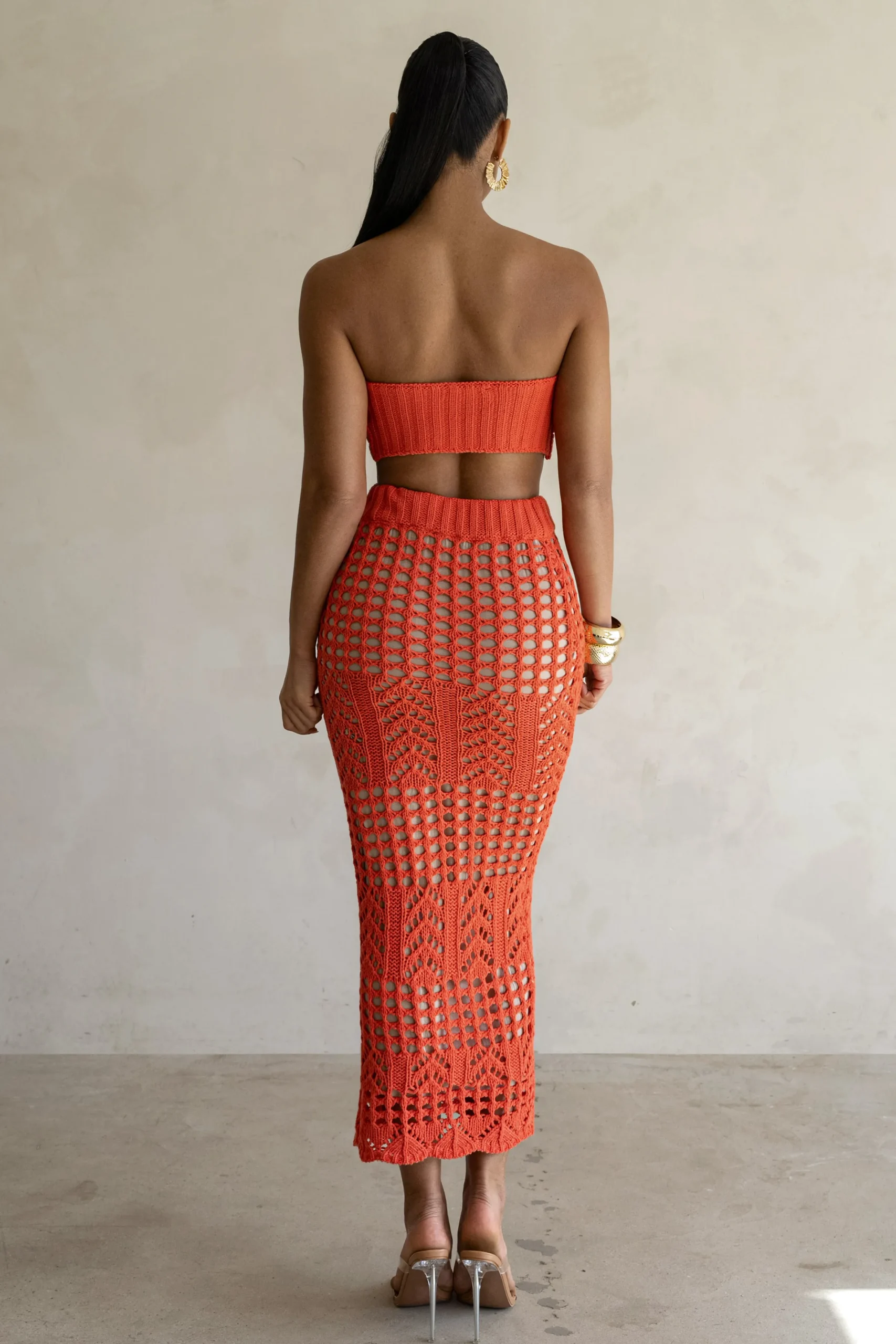 JLUXLABEL Coral Caribbean Skies Skirt Set