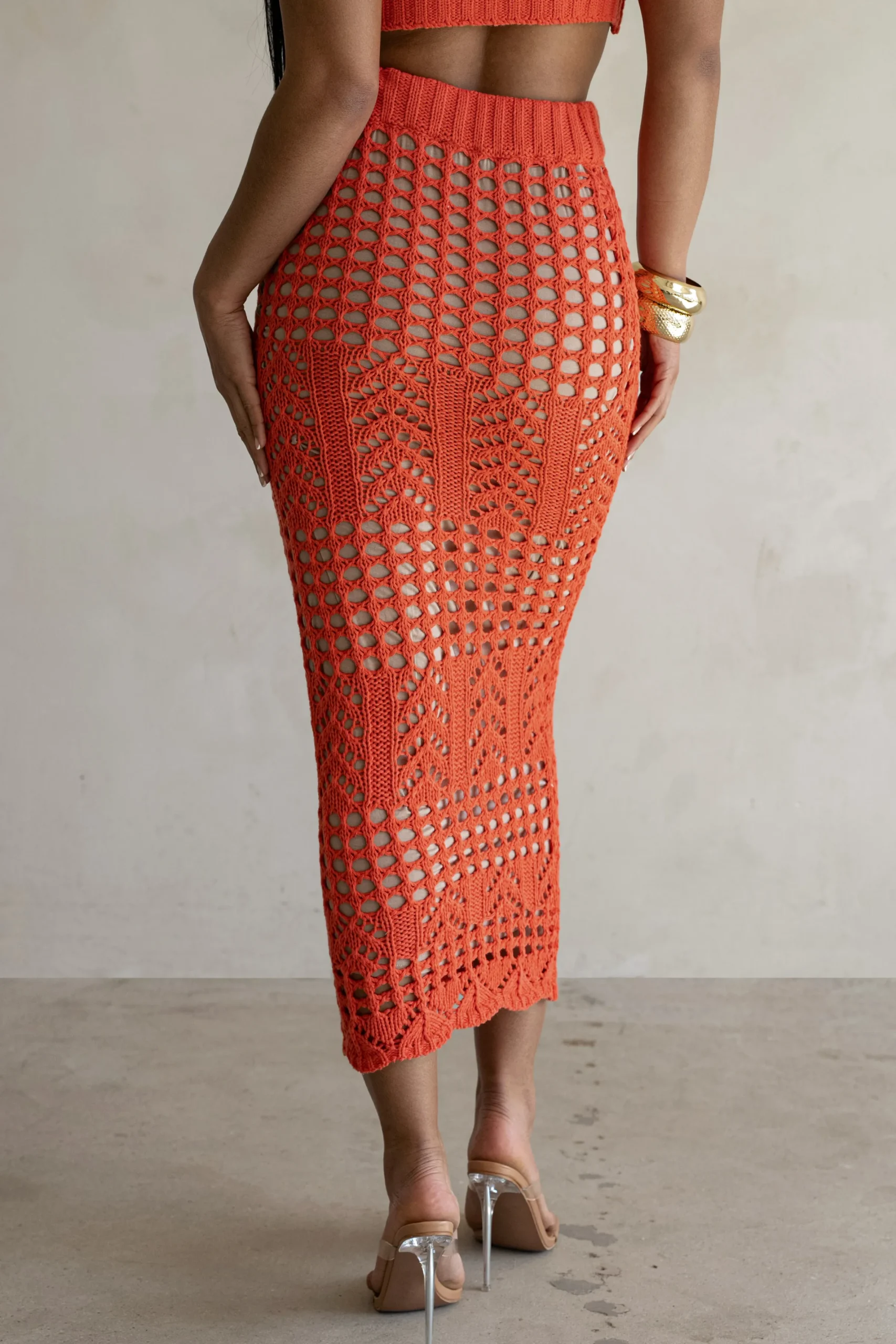 JLUXLABEL Coral Caribbean Skies Skirt Set