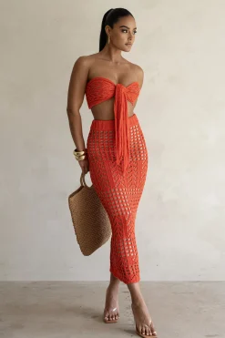 JLUXLABEL Coral Caribbean Skies Skirt Set