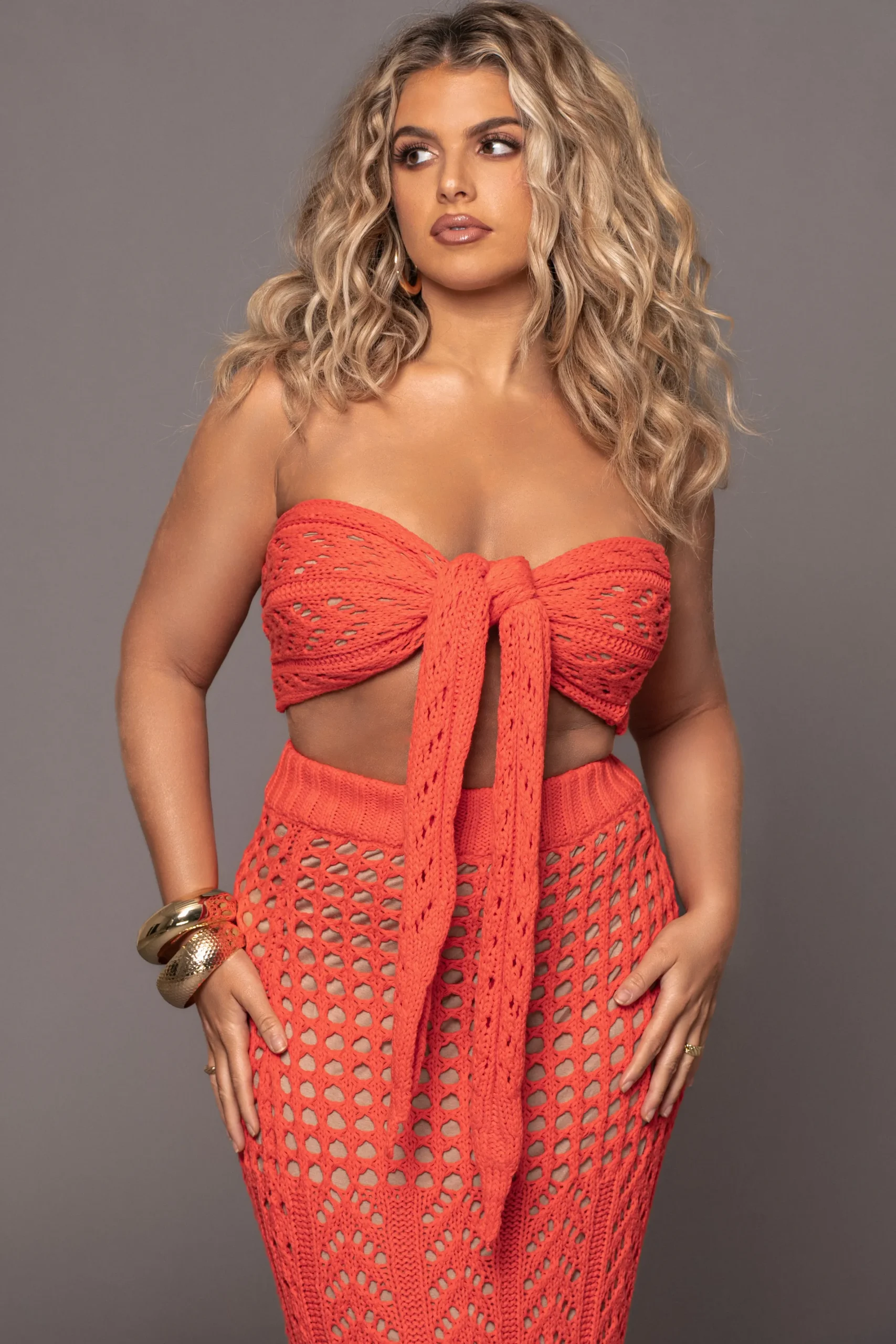 JLUXLABEL Coral Caribbean Skies Skirt Set