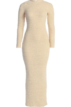 JLUXLABEL Cream Autumn Knit Maxi Dress