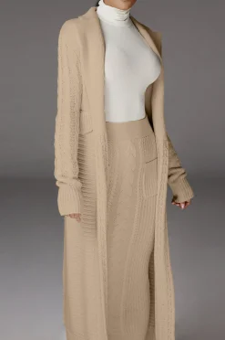 JLUXLABEL Cream Evana Cable Knit Cardigan