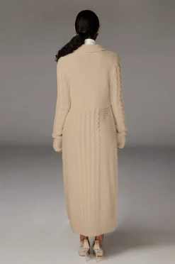 JLUXLABEL Cream Evana Cable Knit Cardigan