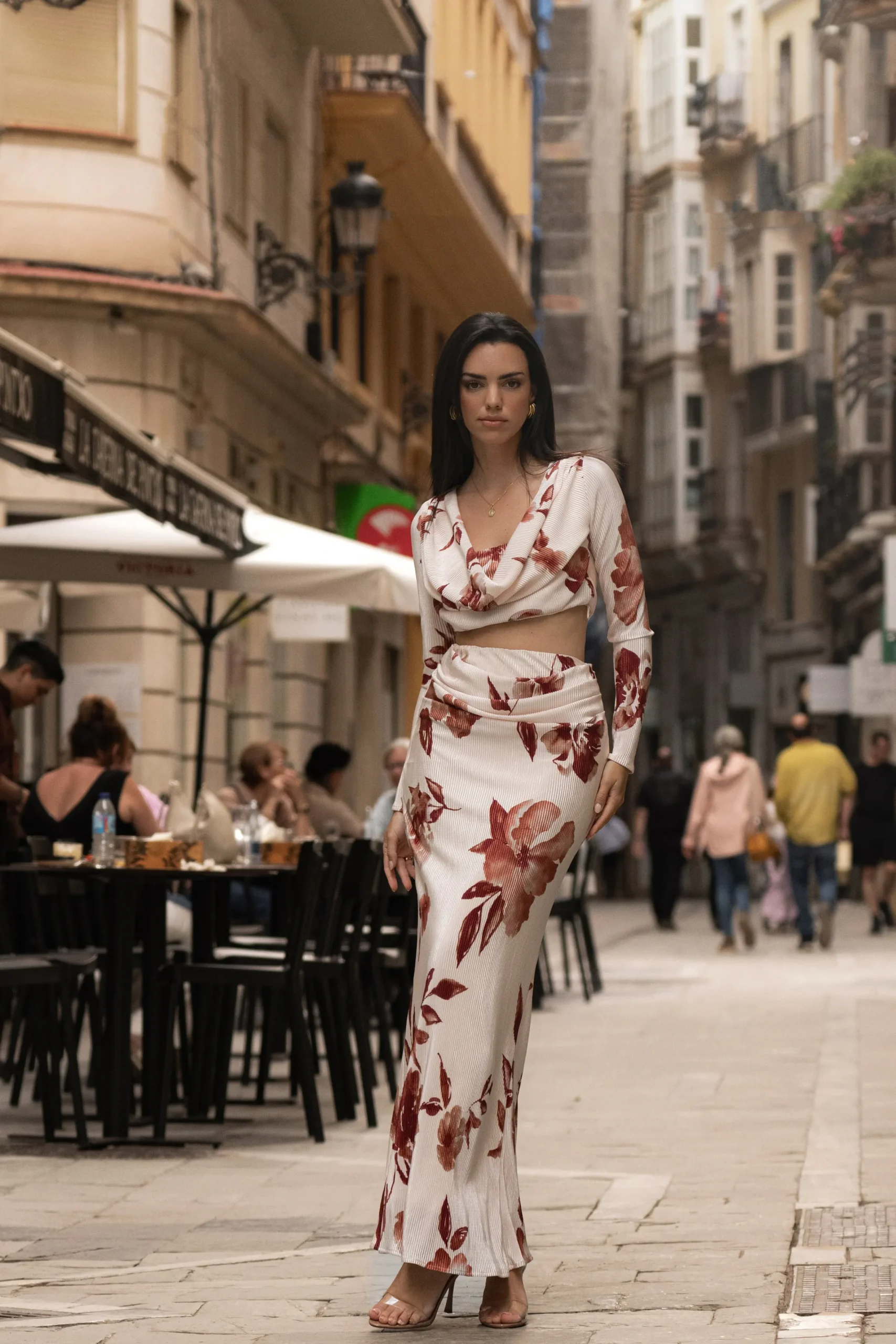JLUXLABEL Cream Floral Haidyn Skirt Set