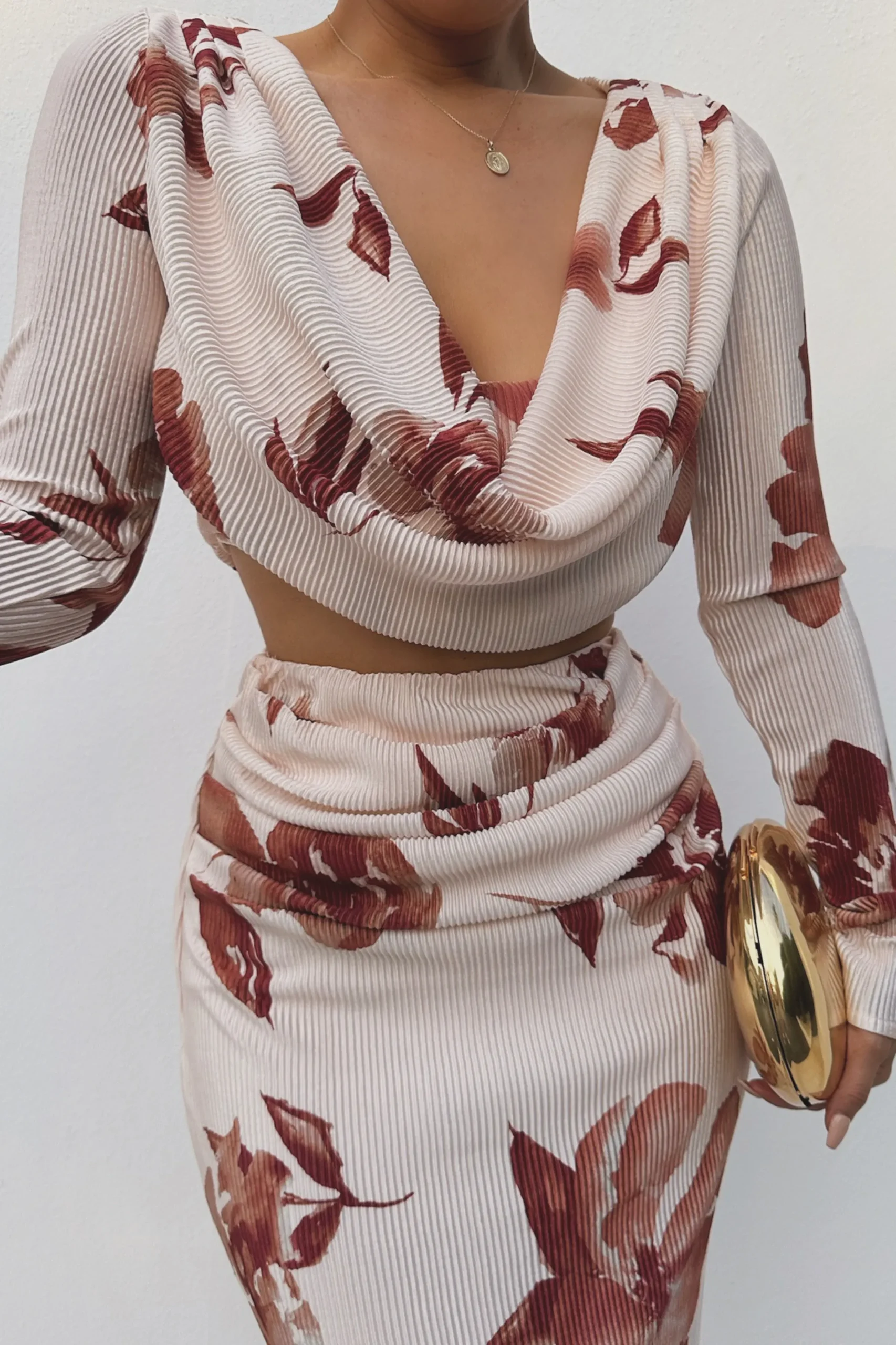 JLUXLABEL Cream Floral Haidyn Skirt Set