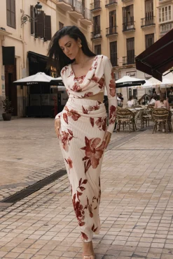 JLUXLABEL Cream Floral Haidyn Skirt Set