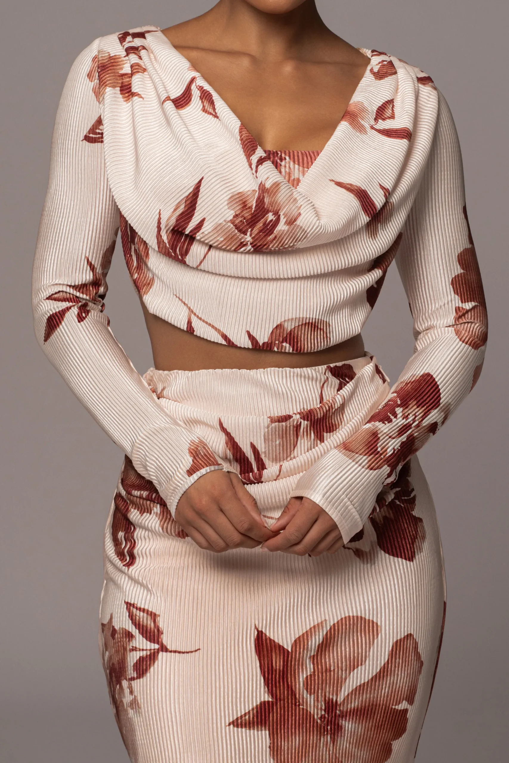 JLUXLABEL Cream Floral Haidyn Skirt Set