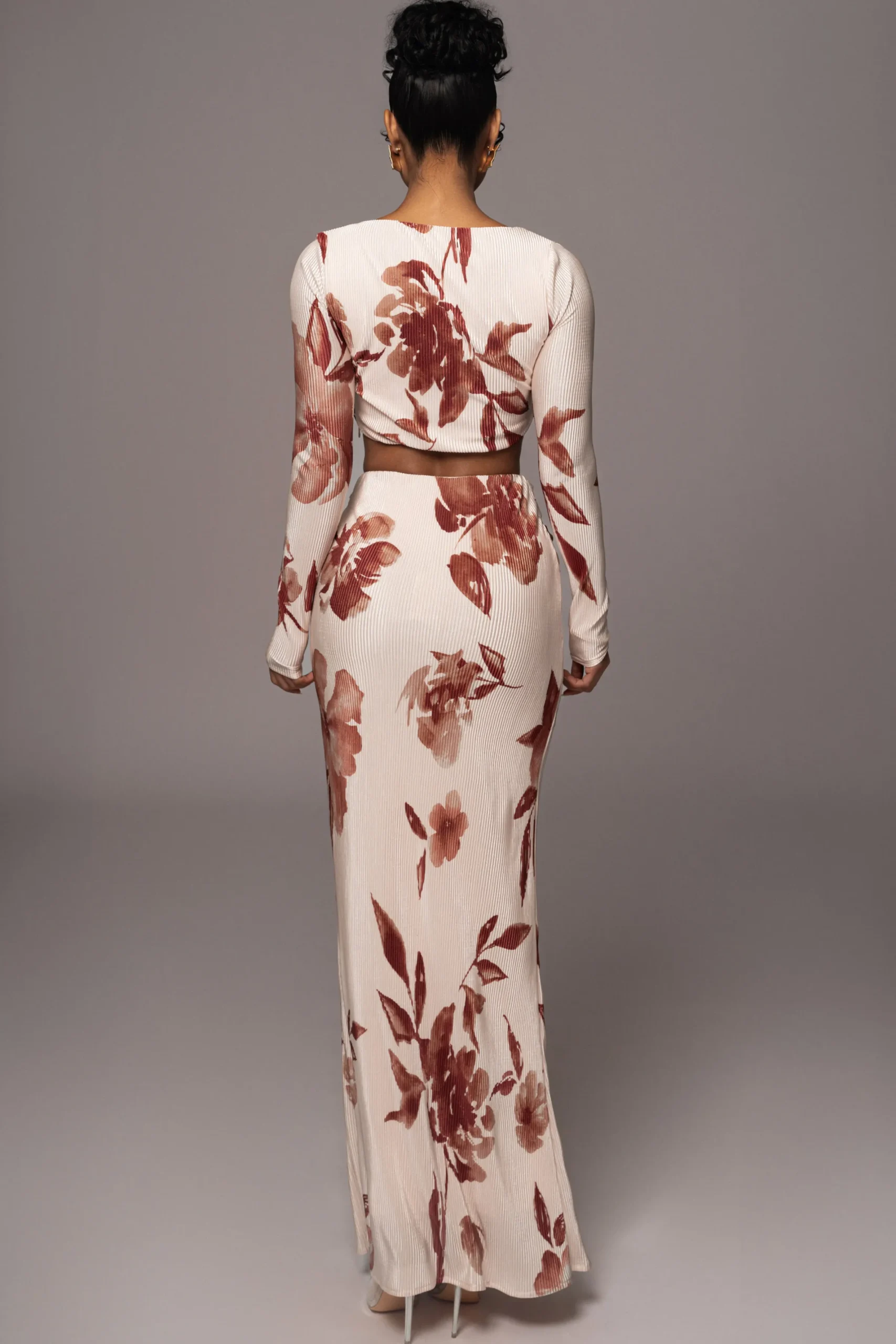JLUXLABEL Cream Floral Haidyn Skirt Set
