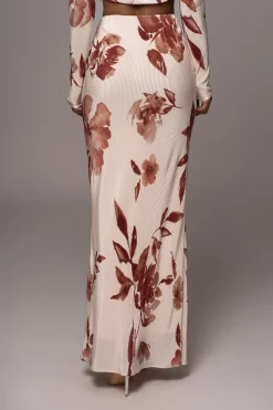 JLUXLABEL Cream Floral Haidyn Skirt Set
