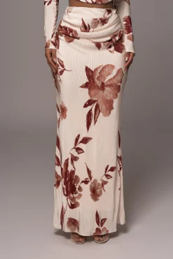 JLUXLABEL Cream Floral Haidyn Skirt Set