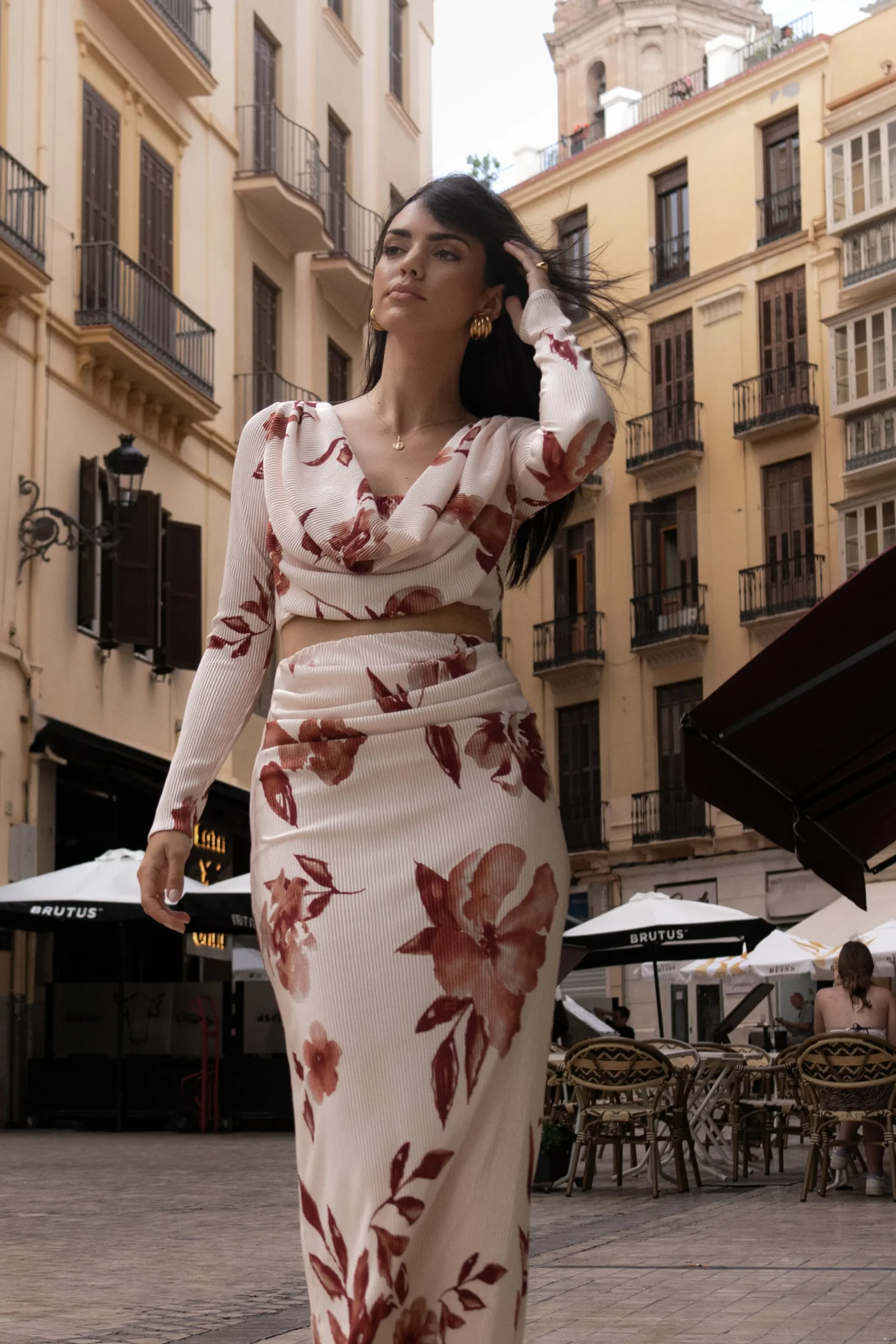 JLUXLABEL Cream Floral Haidyn Skirt Set