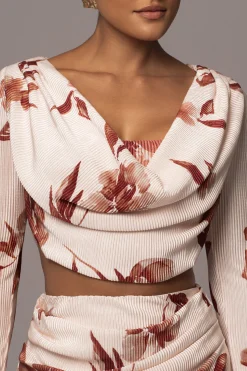JLUXLABEL Cream Floral Haidyn Skirt Set