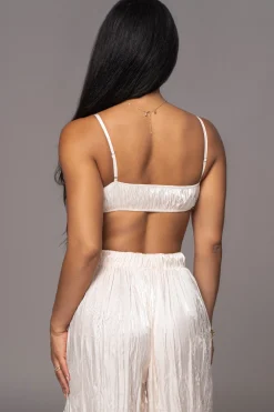 JLUXLABEL Cream Lets Get Away Satin Pant Set