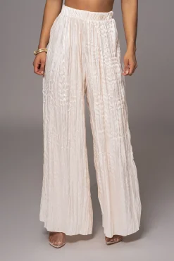 JLUXLABEL Cream Lets Get Away Satin Pant Set
