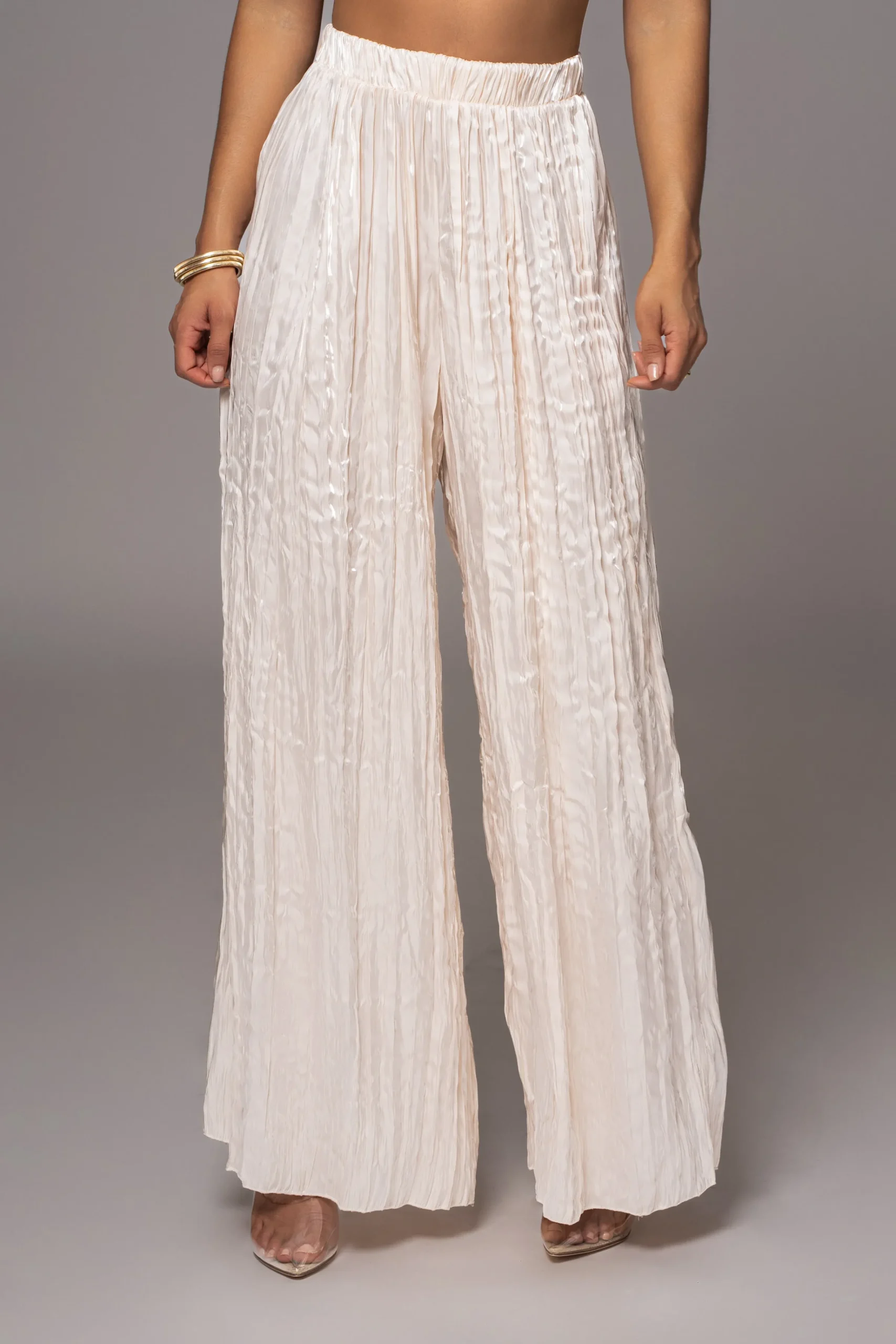 JLUXLABEL Cream Lets Get Away Satin Pant Set