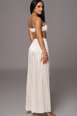JLUXLABEL Cream Lets Get Away Satin Pant Set