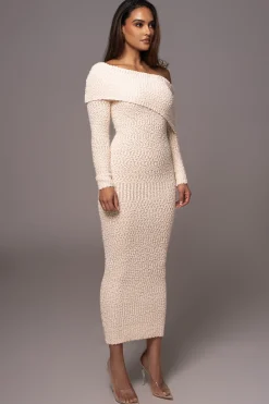 JLUXLABEL Cream Olivea Knit Maxi Dress