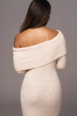 JLUXLABEL Cream Olivea Knit Maxi Dress