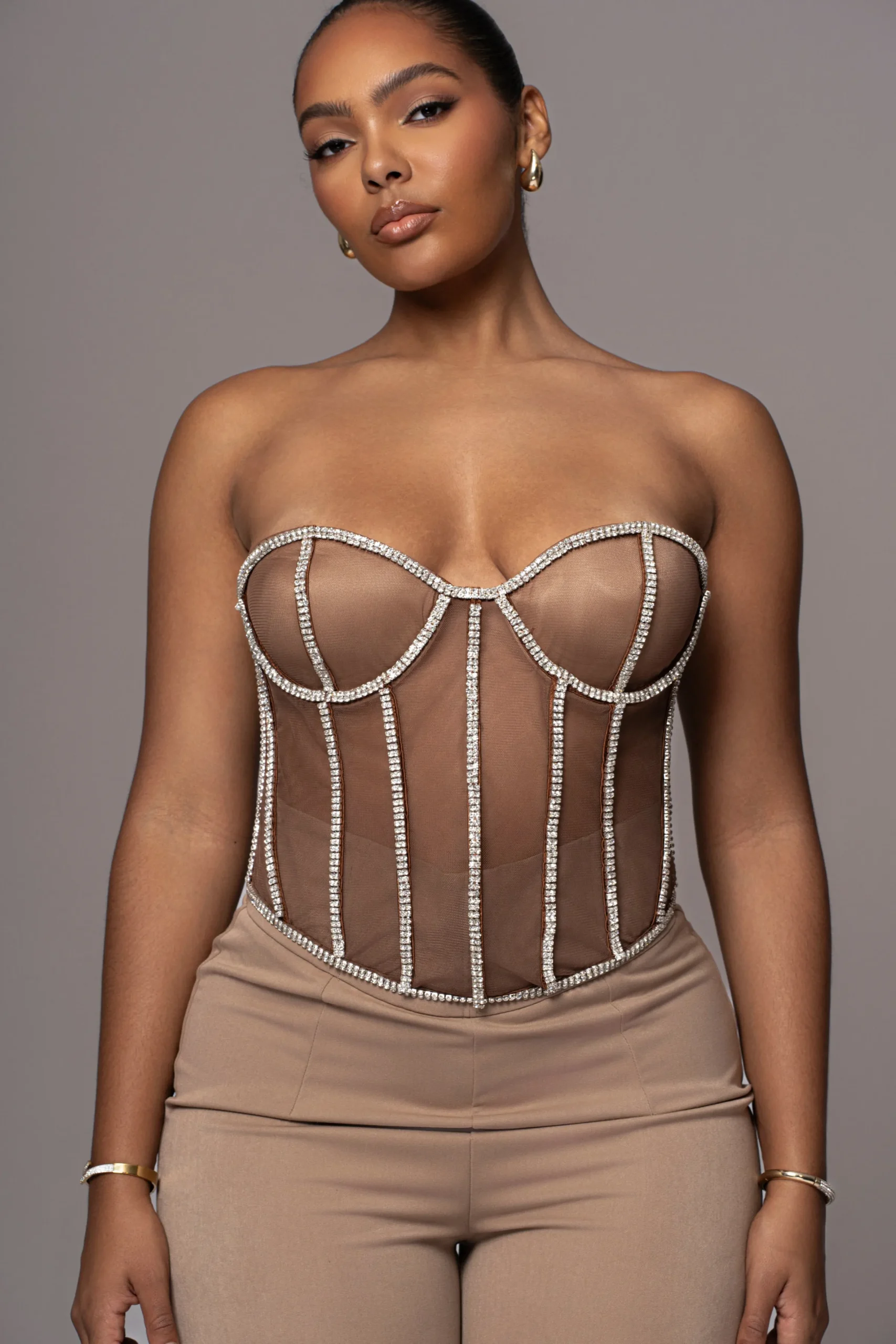 JLUXLABEL Dark Limited Edition Rhinestone Crystal Corset