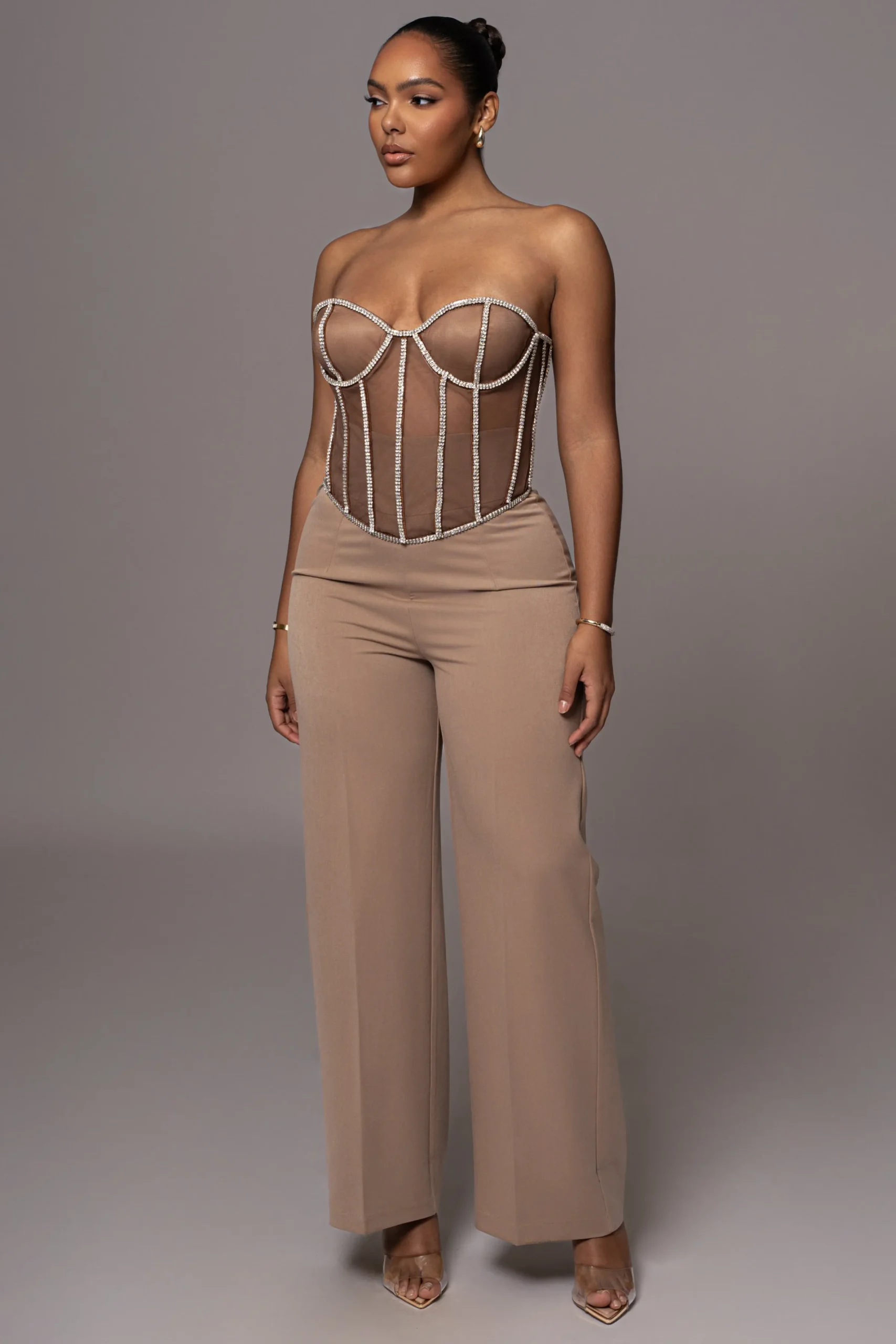 JLUXLABEL Dark Limited Edition Rhinestone Crystal Corset