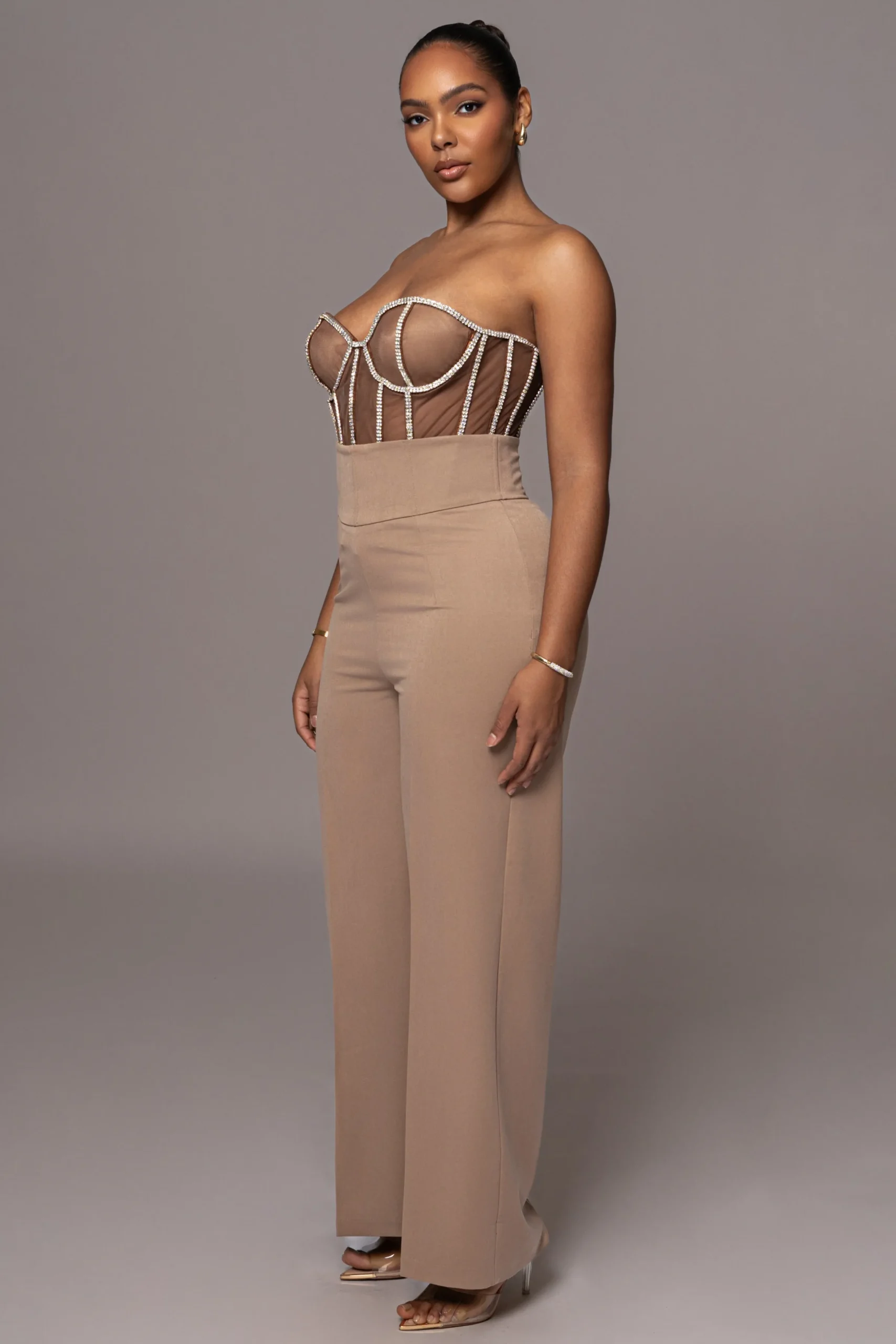 JLUXLABEL Dark Limited Edition Rhinestone Crystal Corset